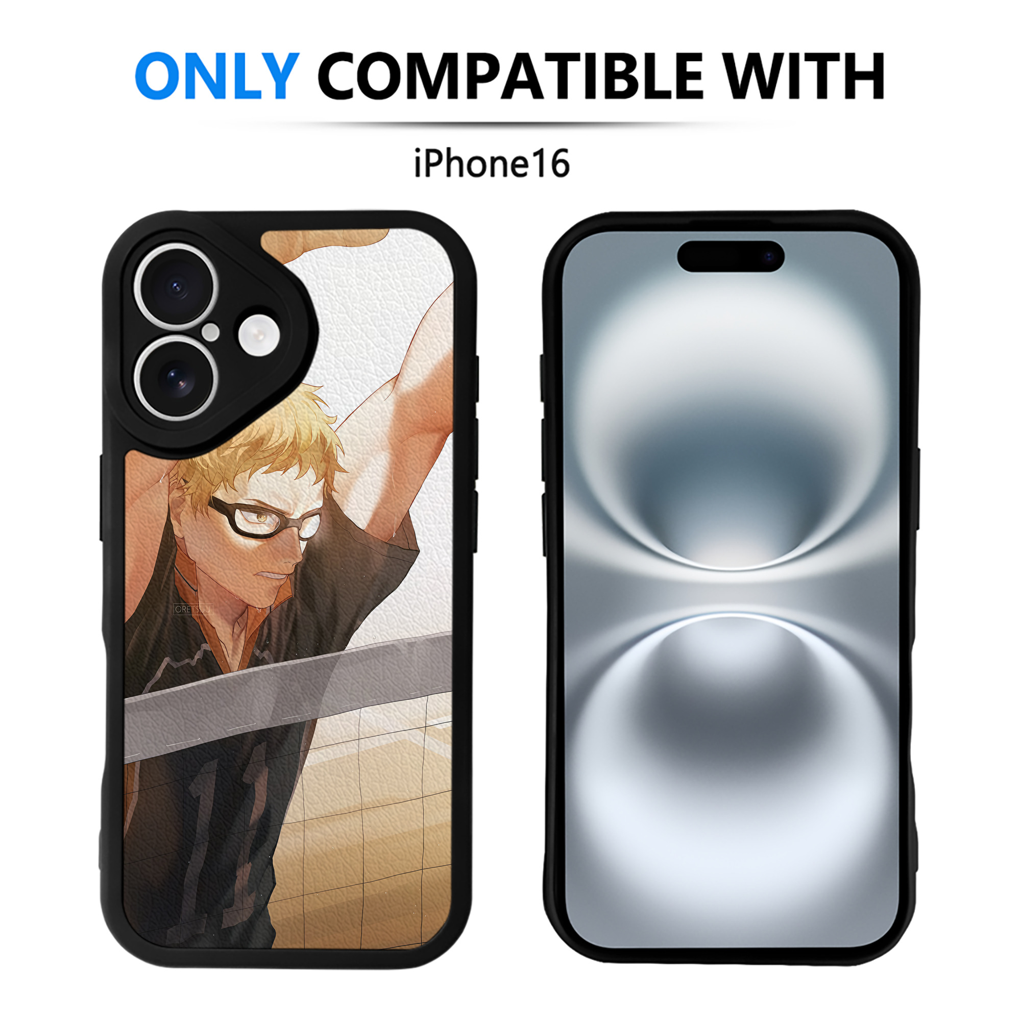 （画像用） ハイキュー!! Haikyu!! 【iPhone 16シリーズ対応】シリコンスマホケース（レザー調） 材質：シリコン